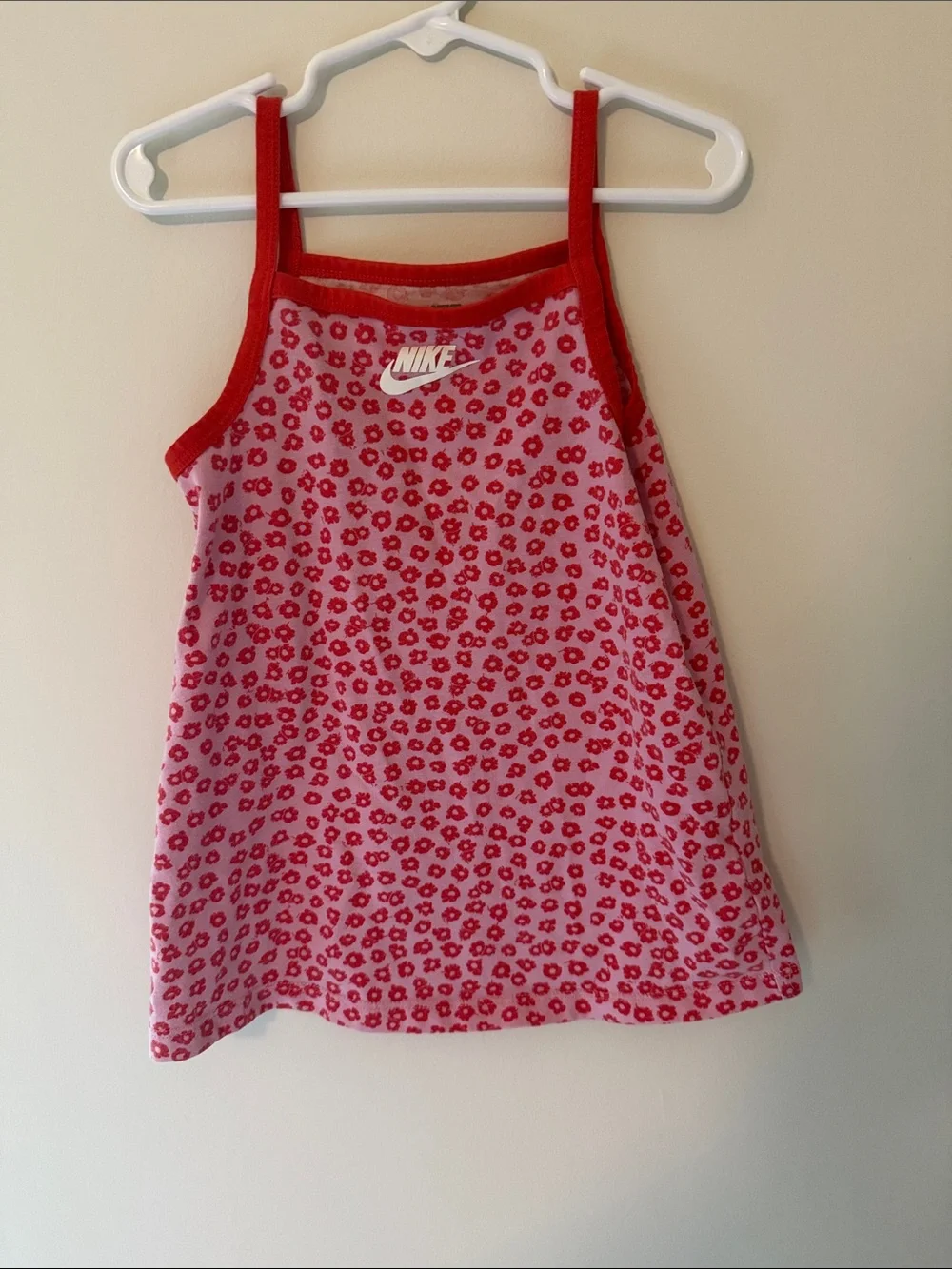 Nike Pink Floral dress with Red Trim